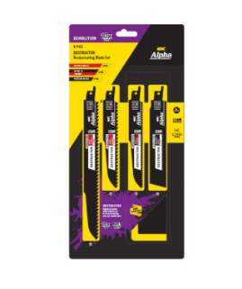 ALPHA DEMOLITION DESTRUCTOR - 8 PIECE RECIP BLADE SET- INCL BONUS POUCH